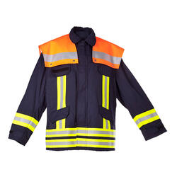 Feuerwehrjacke OBERSTDORF 2000, 100% Baumwolle, Schulterkoller leuchtorange