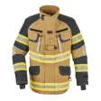 Einsatzjacke X-Pro Dynamic, sand/schwarzblau, Rückenaufdruck FEUERWEHR leuchtgelb
