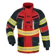 Einsatzjacke X-Pro Dynamic, rot/dunkelblau, Rückenschild FEUERWEHR leuchtgelb