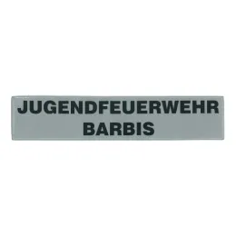 Klettschild, silber reflektierend, Text nach Angabe, 400x80 mm