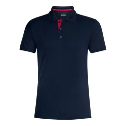 Herren Poloshirt, schwarzblau/rot, individualisierbar