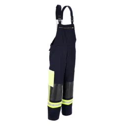 Latzhose THL, schwarzblau/leuchtgelb