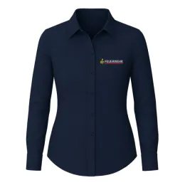 Dienstbluse DER KLASSIKER, dunkelblau, 100% Baumwolle