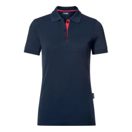 Damen Poloshirt, navy/rot