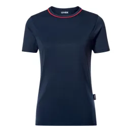 Damen T-Shirt, navy/rot, individualisierbar