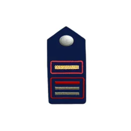 Schulterklappen, auf blauem Köper, Knopf silber