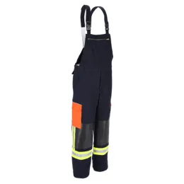 Latzhose THL, schwarzblau/leuchtorange