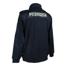 Fleecejacke PELKOTEX, navyblau, mit Schulterklappen und Stick