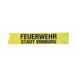 Klettschild HF mit Aufdruck FEUERWEHR + Ortsname, sipigelb nachleuchtend