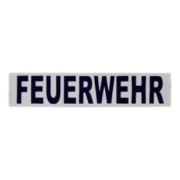 Klettschild, silber reflektierend, „FEUERWEHR“, 380x80 mm