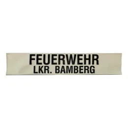 Klettschild HF mit Aufdruck FEUERWEHR + Ortsname, cremeweiß nachleuchtend