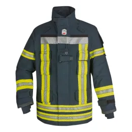 Einsatzjacke X-Pro Comfort, schwarzblau, Rückenaufdruck FEUERWEHR leuchtgelb