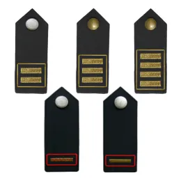 Schulterklappen, auf schwarzem Köper, Knopf silbern/gold